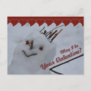 Miss Snowman CC0378 Valentine Postcard