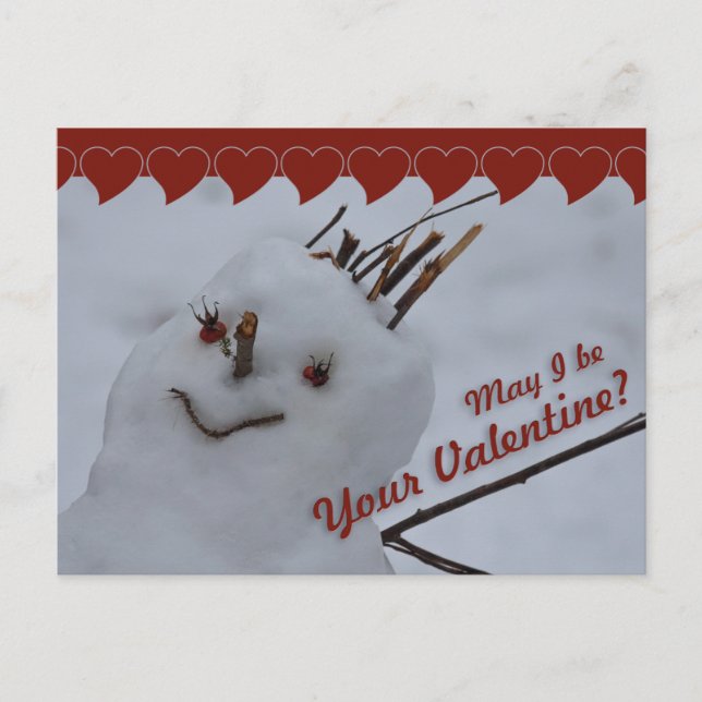 Miss Snowman CC0378  Valentine Postcard (Front)