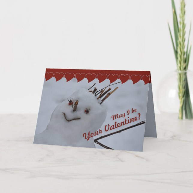 Miss Snowman CC0382  Valentine Greeting Card (Front)