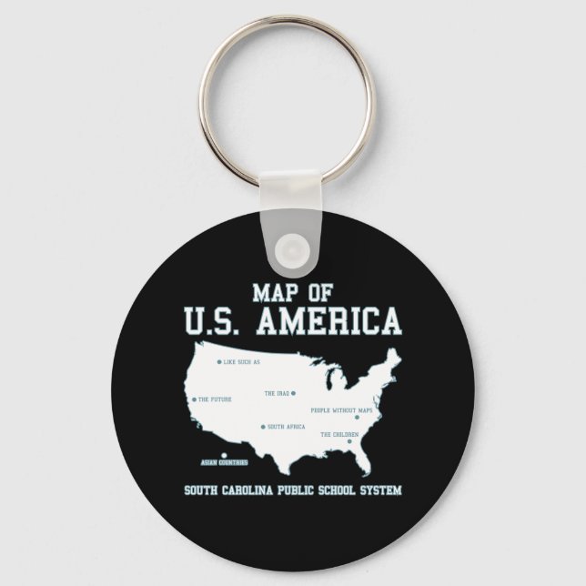 Miss South Carolina Map of US America Keychain (Front)