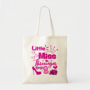 Miss Threenager 13 Birthday Girls Salon Spa Makeup Tote Bag