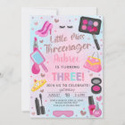 Miss Threenager fille 3ème anniversaire invitation