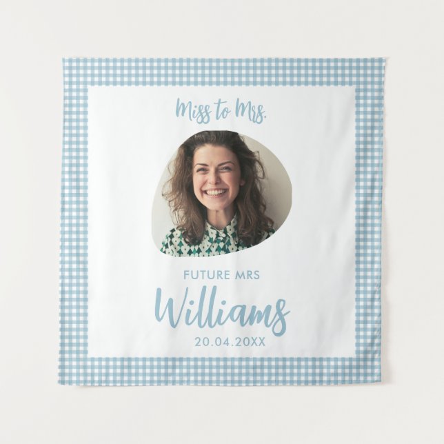 Miss to Mrs Banner Boho Bridal Shower Tapestry (Front)