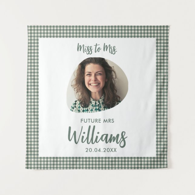 Miss to Mrs Banner Boho Bridal Shower Tapestry (Front)