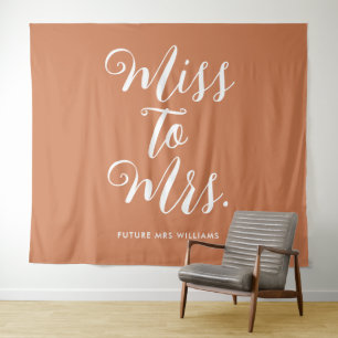 Miss to Mrs Banner Modern Boho Bachelorette Tapestry