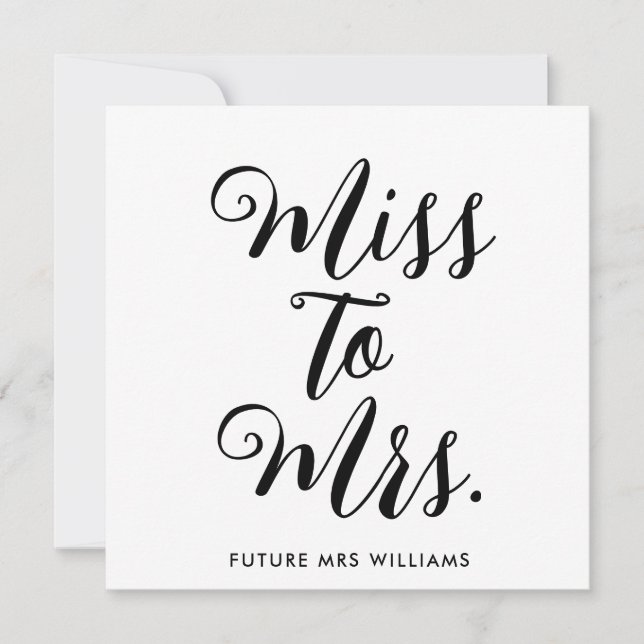 Miss to Mrs Banner Modern Bridal Shower Prop Invitation (Front)