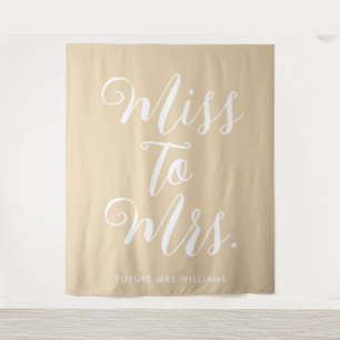 Miss to Mrs Banner Modern Bridal Shower Prop Tapestry