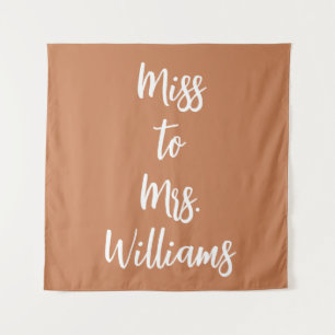 Miss to Mrs Banner Shower Backdrop Terracotta Tapestry