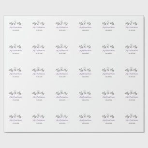 Miss to Mrs bridal shower add name date year bow Wrapping Paper