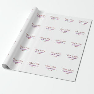 Miss to Mrs bridal shower add name date year simpl Wrapping Paper