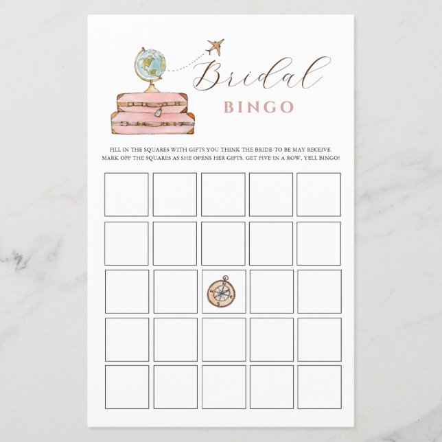 Miss to Mrs Bridal Shower Bingo Game  (Front)