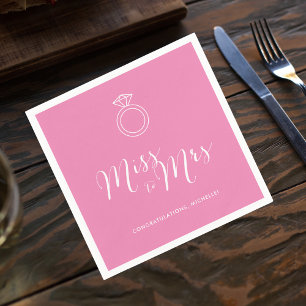 Miss to Mrs Bridal Shower Napkin   Pink
