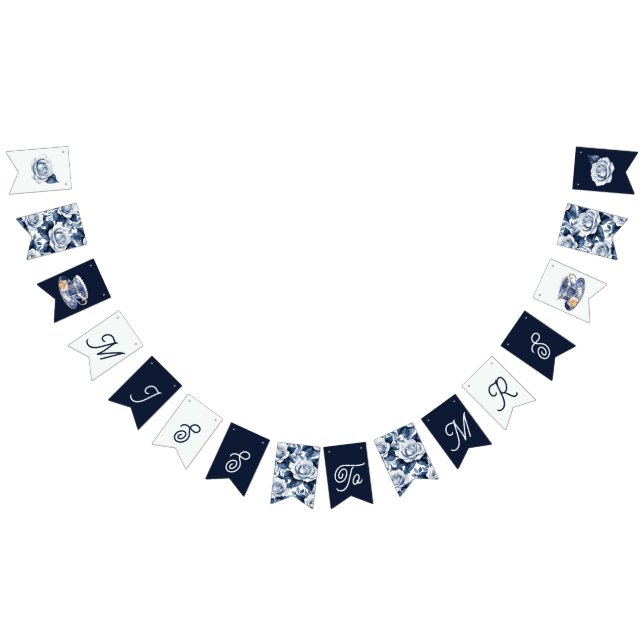 Miss to Mrs. Bridal Shower Something Blue Bunting Flags (All)