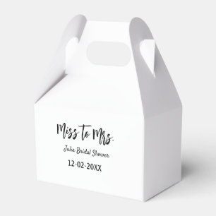 Miss to Mrs bridal shower stylish simple add name Favor Box