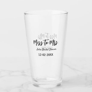 Miss to Mrs bridal shower stylish simple add name  Glass