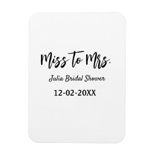Miss to Mrs bridal shower stylish simple add name  Magnet