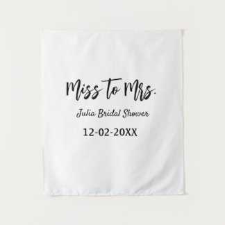 Miss to Mrs bridal shower stylish simple add name Tapestry