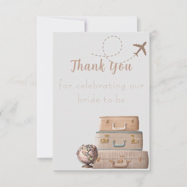 Miss to Mrs Bridal Shower  Thank You Card (Front)