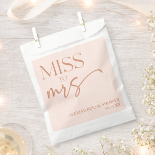 Miss To Mrs Brown Tan Boho Bohemian Bridal Shower Favour Bag