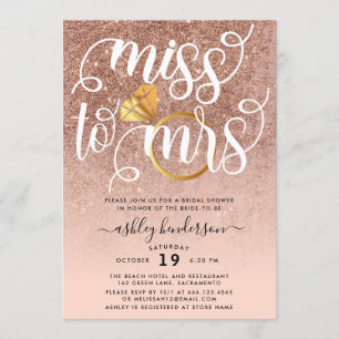 Miss To Mrs Chic Bridal Shower Invitation