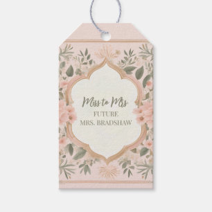 Miss to Mrs Floral Personalized Gift Tags