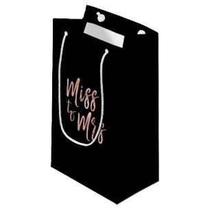 Miss to Mrs Hen's Party Rose Gold Foil Small Gift Bag