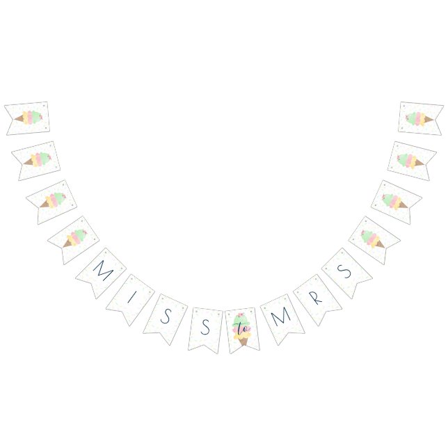 Miss to Mrs. Ice Cream Bridal Shower Banner (All)