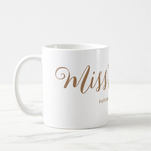 Miss to Mrs Modern Boho Script Bachelorette Coffee Mug (Left)