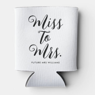 Miss to Mrs Modern Bridal Shower Bachelorette Can Cooler