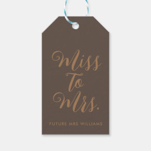 Miss to Mrs Modern Bridal Shower Bachelorette Gift Tags