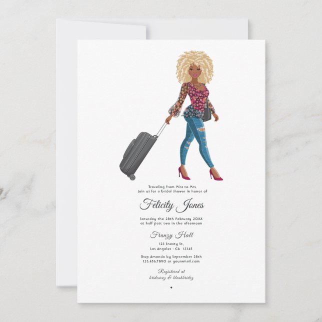 Miss To Mrs Travel Bridal Shower Invitation (Front)
