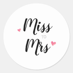 Miss to mrs wedding favour sticker
