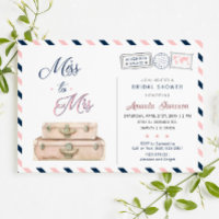 Miss To Mrs World Travel Bridal Shower Navy Pink