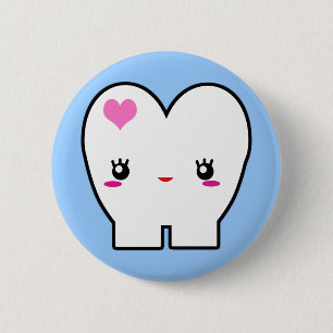 Miss Tooth 2 Inch Round Button