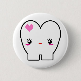 Miss Tooth 2 Inch Round Button