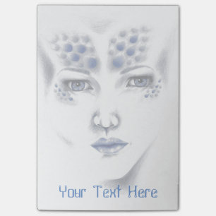 Miss Universe Alien Lady Original Art Sticky Notes