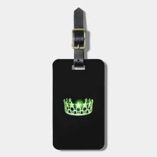 Miss USA Apple Green Crown Luggage Tag-Vertical Tag