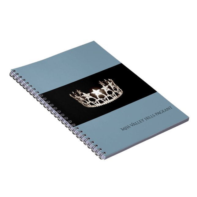 Miss USA Baby Blue Crown Notebook- Custom Name Notebook (Right Side)