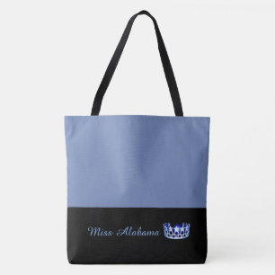 Miss USA Blue Crown Tote Bag-Medium Blue Bag