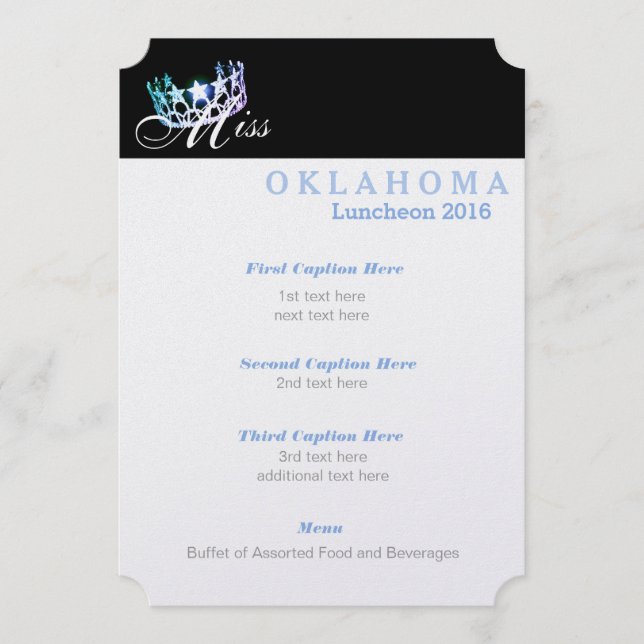 Miss USA Classic Shimmer Luncheon Program Card (Front)