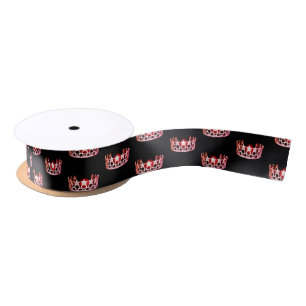 Miss USA Coral Star Crown Satin Ribbon
