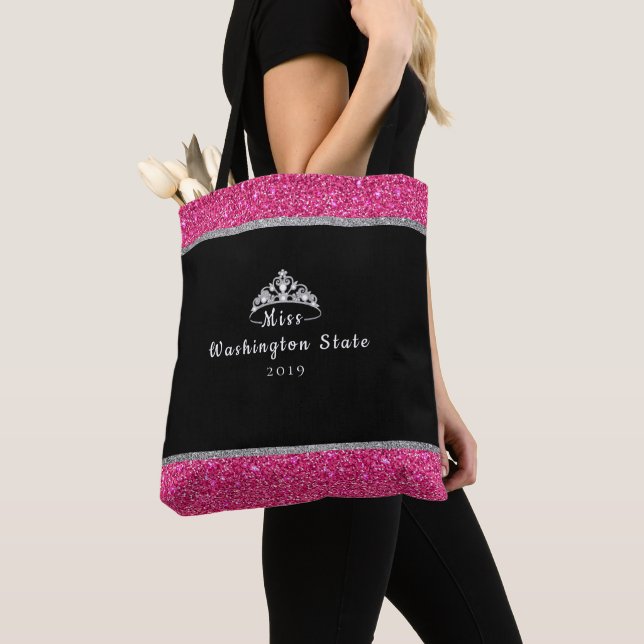 Miss USA Crown Custom Title Tote Bag (Close Up)