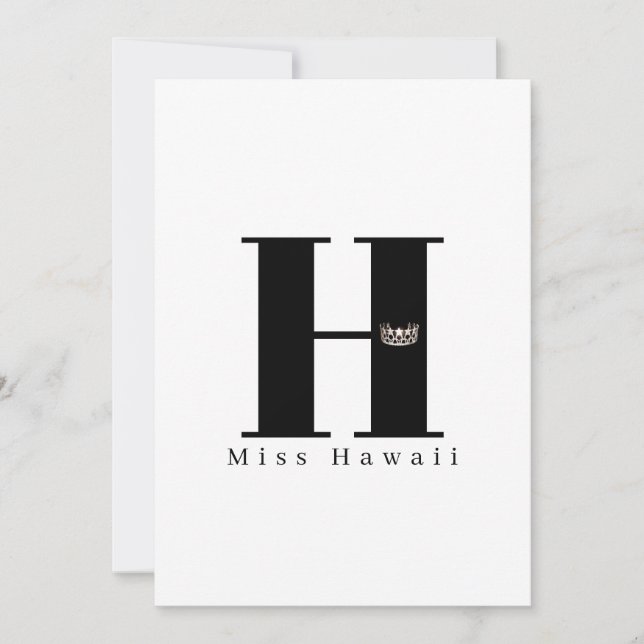 Miss USA Crown Flat Note Cartes - Noir (Devant)
