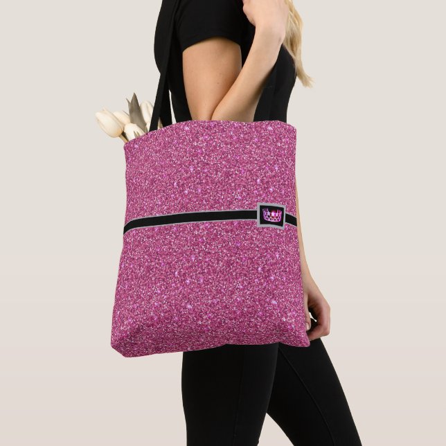Miss USA Crown Pageant Faux Glitter Tote Bag (Close Up)