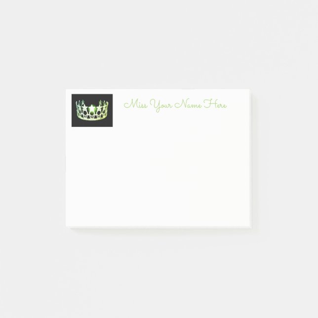Miss USA Lime Green Crown Post-it-Notes Post-it Notes (Front)