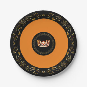 Miss USA Orange Crown 7" Paper Plates
