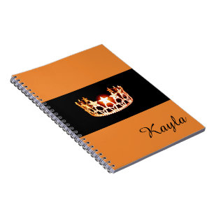 Miss USA Orange Crown Notebook- Custom Name Notebook