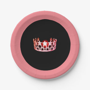 Miss USA Pink-Coral  Crown 7" Paper Plates