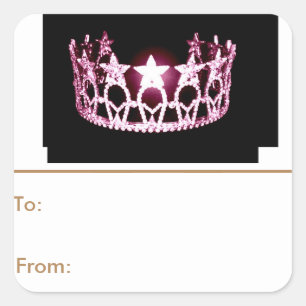 Miss USA Pink Crown Peel & Stick Gift Tags