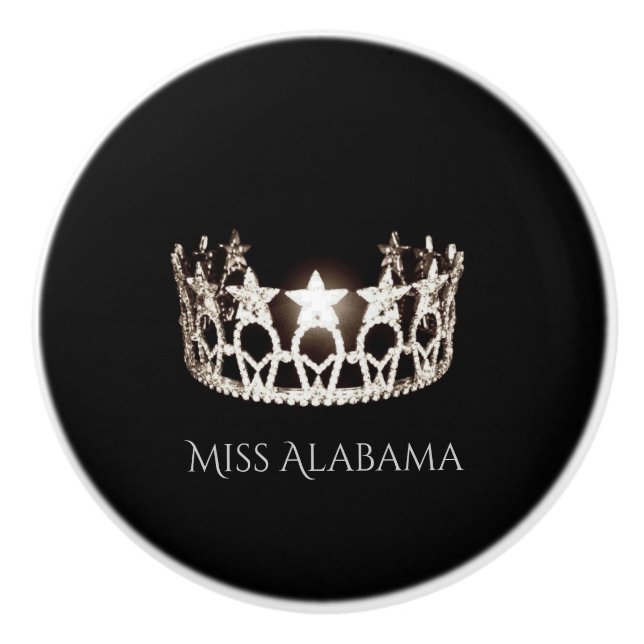 Miss USA Silver Crown Ceramic Cabinet Knob (Front)